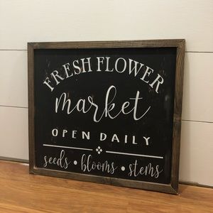 Fresh Flower Market Wood Sign